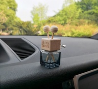 Diffuseur de parfum pour voiture Aroma Garden Coffee Mini en verre avec bouchon en liège, mèche rectangulaire naturelle, 6 ml, ornement plat PGB702