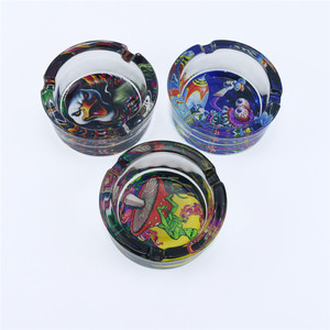 Cenicero de Vidrio al por Mayor, Accesorios para Fumar, Cenicero de Servicio, Cenicero de Vidrio Redondo Personalizado con Patrón para Cigarrillos y Cigarros - Product Image 5