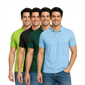 Men's <b>Half</b> <b>Sleeve</b> Casual <b>T</b> <b>Shirts</b> Solid 100% Cotton Knitted 180g Standard Length Regular Fit Polo <b>Shirt</b> Custom Logo Golf <b>Shirt</b> - Product Image 3
