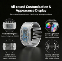 Pulsera LED de Alta Calidad OEM con Control de Botones Programable y Cambio de Color, Brazalete de ABS para Regalos de Fiesta de Navidad