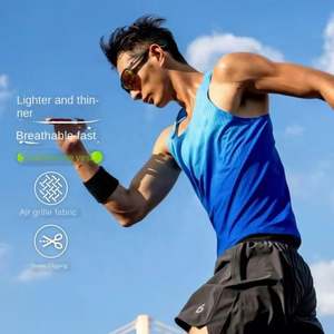 <span class=keywords><strong>Gilet</strong></span> Sportivo da <span class=keywords><strong>Uomo</strong></span> Senza Maniche per Corsa, Asciugatura Rapida, per Atletica e Maratona, Tessuto a Maglia, Tinta Unita, 100% - Product Image 1