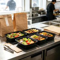 Boîte alimentaire rectangulaire jetable de 750 ml de qualité alimentaire à prix d'usine, idéale pour la préparation de repas à emporter en restaurant, avec couvercle