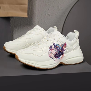 2025 Trending Famous Designer Sporty Genuine <b>Leather</b> Women's <b>Sneakers</b> Breathable Light Weight Logo Spring Winter High Quality - Product Image 3