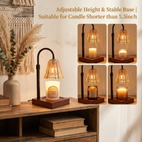Lampe chauffe-cire conique en verre style Wabi Sabi rétro à 4 niveaux de luminosité, idéale pour la décoration de salon - Meilleure vente