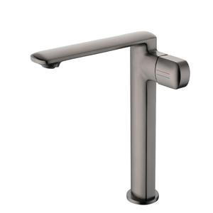 Robinet de lavabo tout en cuivre gris canon, unité unique S-1180-1185-Q, cartouche à disque céramique, mélangeur d'eau chaude/froide pour salle de bain - Product Image 4