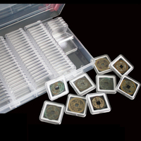 100 pièces Boîte de protection pour pièces commémoratives carrées de 21 à 27 mm, boîte de collection carrée, boîte de rangement pour pièces