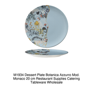 Botanical Dessert <b>Plate</b>, Blue, 20 cm, Monaco Model, M1934 - Product Image 2