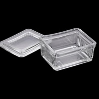 Coplin Staining Jar Microscope Slide Glass Staining Jar with Lid Stainless Steel Rack Clear Slide Holder for Lab Medical Use