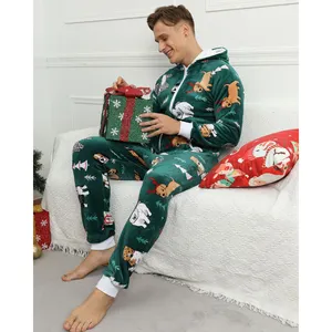 Pantalon de pyjama de Noël une pièce pour homme avec impression par sublimation pyjama en flanelle imprimé personnalisé