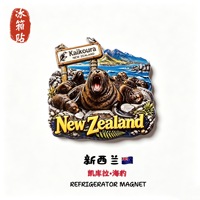 Aimant de réfrigérateur en résine créative de la faune marine de Kaikoura, Nouvelle-Zélande, décoration de réfrigérateur, souvenir, objet de collection