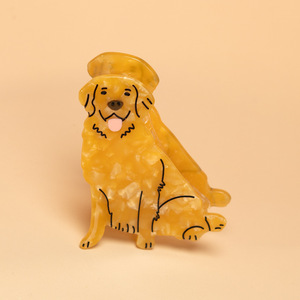 Pince à cheveux en acétate de cellulose motif Golden Retriever mignon, forme animale, accessoires pour cheveux pour femmes et jeunes filles - Product Image 5