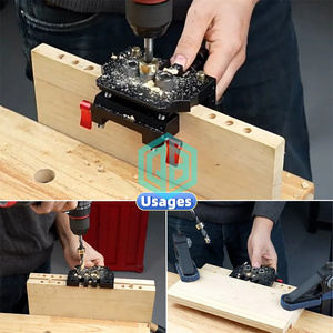 Kit di giga per centraggio autocentrante, localizzatore di guide per fori dritti, strumento multifunzionale per la lavorazione del legno - Product Image 5
