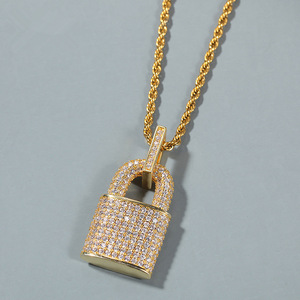 Collana Unisex con Ciondolo a Lucchetto, Catena Hip Hop, Gioielli di Moda - Product Image 1
