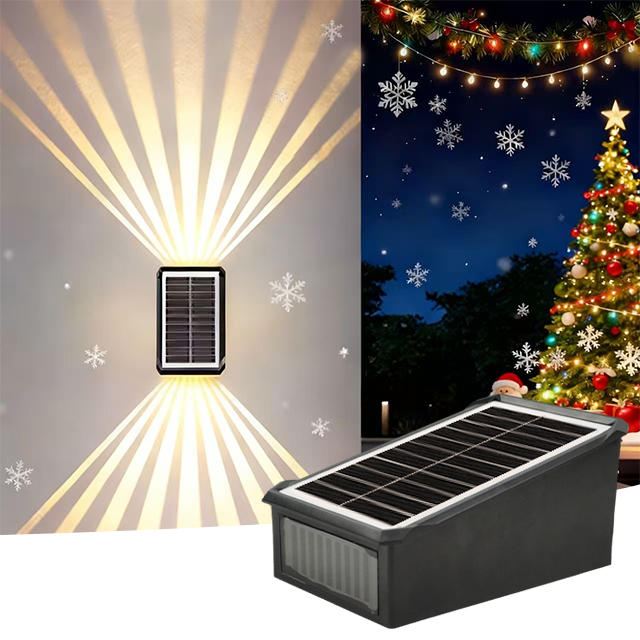 Hot Selling Door Solar Fence Christmas Wall Sconces IP65 Waterproof Outdoor Garden Led Solar Powered Wall Light Light Sensor