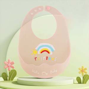 Baberos de Silicona para Bebé Personalizables al por Mayor, Cómodos, Suaves, Fáciles de Ajustar, Cierre de Botón, Impermeables, Libres de BPA, con Estampados - Product Image 2