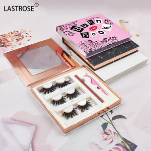 صندوق تعبئة رموش بملصق خاص من مصنع المعدات الأصلي 5 أزواج من الرموش المغناطيسية <span class=keywords><strong>3</strong></span> أزواج من الرموش المغناطيسية كتاب رموش مع مرأة - Product Image 2