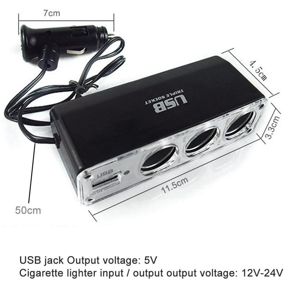 car cigarette lighter voltage output Car Cigarette Lighter Multi Socket Triple Splitter USB Charger