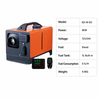 Chauffage diesel tout-en-un 8KW 12V/24V portable avec réservoir intégré, écran LCD numérique et télécommande, pour camping-car, camion, caravane