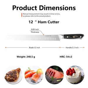 Couteau à <span class=keywords><strong>jambon</strong></span> espagnol <span class=keywords><strong>Artisan</strong></span> en gros avec manche en bois de couleur lame en acier inoxydable hautement poli pour trancher le pain et la viande - Product Image 2