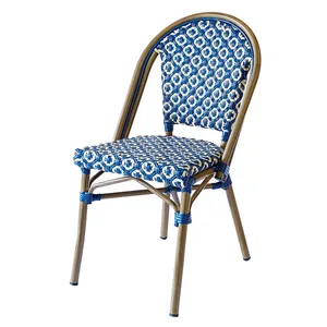 Современная столовая для отдыха алюминиевое кофейное пляжное бистро из ротанга плетеное уличное кресло
