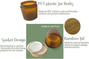 Ensemble de contenants cosmétiques naturels en bambou 50ml 150ml 250ml 500ml, pots à crème en bambou, bouteilles en bois avec plateau en bambou - Product Image 4