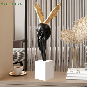 Décoration de maison nordique résine Angle Figurine lampe de luxe Bluetooth haut-parleur ange bureau décoration de la maison accessoires cadeau résine artisanat - Product Image 5