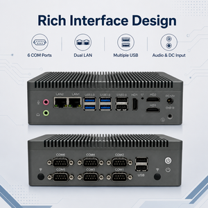 คอมพิวเตอร์อุตสาหกรรม Intel N97 แบบฝังตัวไร้พัดลม พร้อมพอร์ต LAN กิกะบิตคู่ WiFi รองรับ 4G ขยายได้ ใช้ได้กับ MSATA SSD ระบบปฏิบัติการ Windows Linux สำหรับระบบ IoT - Product Image 1