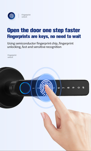 Serrure de porte à empreinte digitale TTlock Tuya en alliage d'aluminium avec support Cloud et cylindre à levier C pour <span class=keywords><strong>portes</strong></span> en bois et en acier - Product Image 4