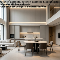 Meubles de cuisine en aluminium sans cadre, style européen, pour projet complet de maison, armoires de cuisine en chêne blanc pour projets sur mesure