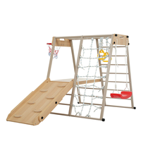 Ensemble de jeux en acier le plus vendu, centre d'activités intérieur avec toboggan, balançoire, corde d'escalade pour l'entraînement sensoriel des tout-petits