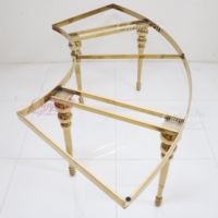 Fauteuils Serpentine et Tables de Mariage Rondes de Luxe en Verre Blanc Personnalisés en Gros pour Événements