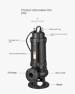 WQ <b>Submersible</b> Sewage Cutting <b>Pump</b> Sewage Grinder <b>Pumps</b> <b>Submersible</b> <b>Pump</b> for Industry Dirty Water - Product Image 5