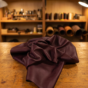 Véritable cuir de vachette marron écologique avec texture froissée naturelle, doux, épaisseur 0,8-1,2 mm, idéal pour les projets DIY - Product Image 2