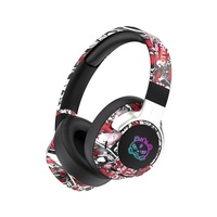 Casque audio graffiti streetwear de style chinois avec lumière LED 5.4, pliable, télescopique, batterie 350 mAh