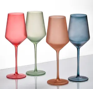 Asap sampanye kaca berwarna anggur kacamata kristal bebas timbal pink anggur kacamata pernikahan dihiasi amber glassware