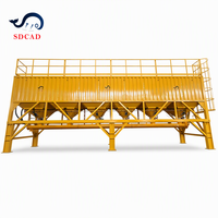 Silo à ciment conteneurisé à double pont de 40 pieds, silo horizontal mobile pour poudre avec bec de chargement en vrac pour camion-citerne