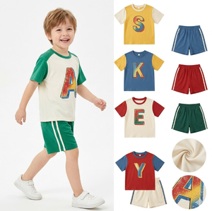 Conjunto de Ropa Infantil de Verano para Niños de 3 a 6 Años, Estilo Retro con Letras, Colores Variados, Inventario Nuevo, Envío Aleatorio - Product Image 1