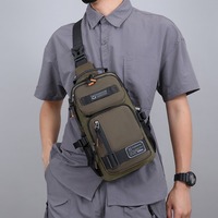 Sac de Poitrine Homme ZWY350 Personnalisable avec Logo, en Tissu Oxford Imperméable, Sac Bandoulière Quotidien, Sac de Voyage et de Sport d'Extérieur en Gros
