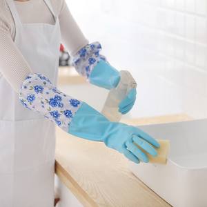 Gants de vaisselle doublés de polaire pour l'hiver, gants imperméables en caoutchouc et latex pour femmes, à large ouverture et avec cordon de serrage, pour laver la vaisselle et - Product Image 2