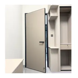 高品质室内铝木门办公室皮肤感觉铝厕所隔间隔断门