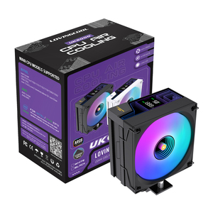 Lovingcool Radiador de computadora Pantalla digital <span class=keywords><strong>CPU</strong></span> Cooler ARGB Monitoreo de temperatura inteligente 6 Tubos de calor 5V 3Pin Compatible - Product Image 1