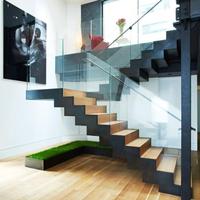 Escaliers en zigzag, design d'escalier en fer forgé
