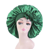 Nouveau bonnet en satin pour cheveux, grands accessoires pour cheveux, transfrontalier, avec liens ajustables extensibles pour cheveux bouclés, bonnet pour femmes