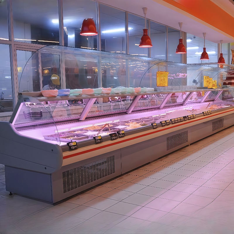 Rimi Baltic Approved Single-Temperature Flip Lid Deli Case Wind Cooling System for Black Bread Preservation Store