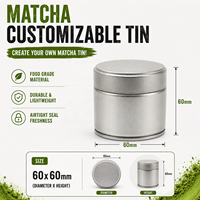 Boîtes en fer blanc rondes pour thé matcha, vert foncé, personnalisables avec joint d'étanchéité, vente en gros