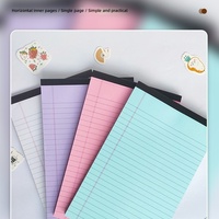 Bloc-notes A5/A4 transfrontalier simple ligné, mémo détachable, design japonais/coréen mignon, pour rappels et planification, carnet portable