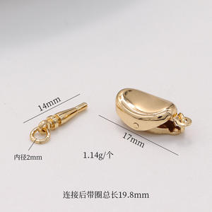 14K emas DIY aksesoris perhiasan perahu berbentuk bantal Ingots perhiasan gesper mutiara kalung gelang menghubungkan gesper - Product Image 4