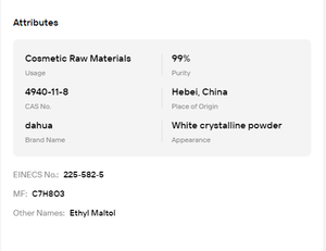 99% Etil Maltol en Polvo Cristalino Blanco, Potenciador de Sabor para Alimentos, Carne, Dulces y Productos Horneados - Product Image 6