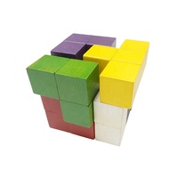 SOMA CUBE-rompecabezas 3D multicolor de madera, juego de cubo de madera de 9x9 cm