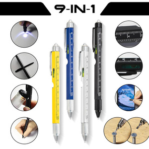 ปากกาโลหะอเนกประสงค์ 9 in 1 สำหรับปากกาสไตลัส หัวบอลขนาด 1.0 มม. ปากกาสำหรับหน้าจอสัมผัส พร้อมไฟฉาย ระดับน้ำ ไขควง สำหรับใช้ในชีวิตประจำวัน - Product Image 2